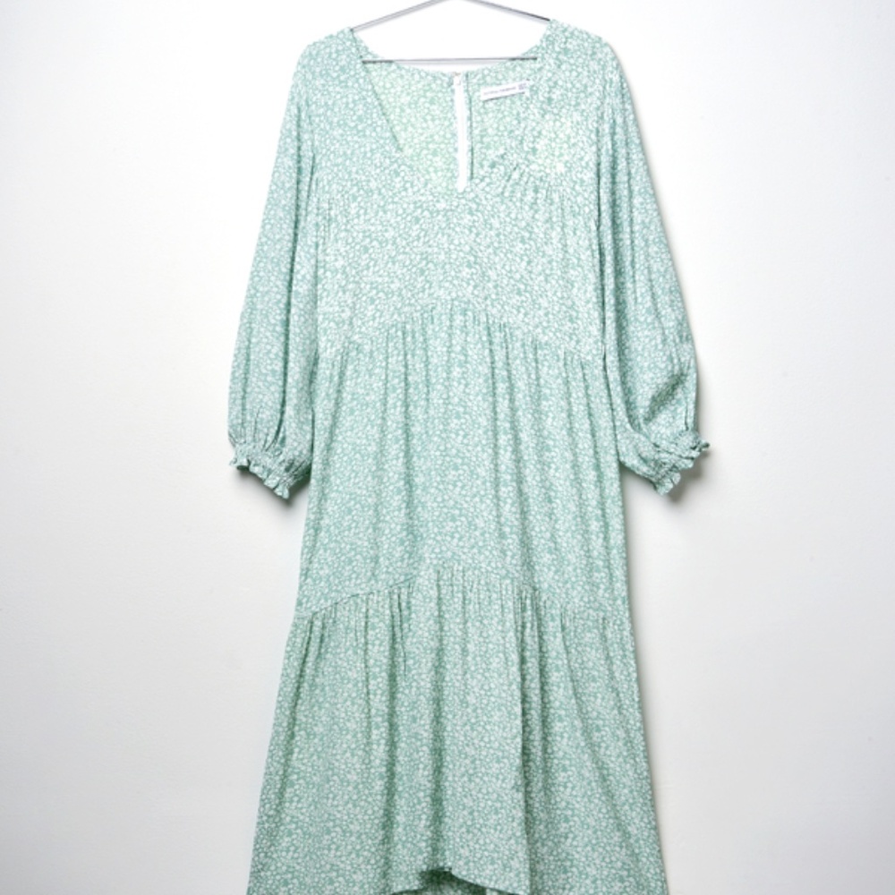 Faithfull the‎ Brand womens size S Les Fleur Midi Dress Kaia Seafoam Floral
